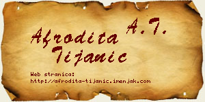 Afrodita Tijanić vizit kartica